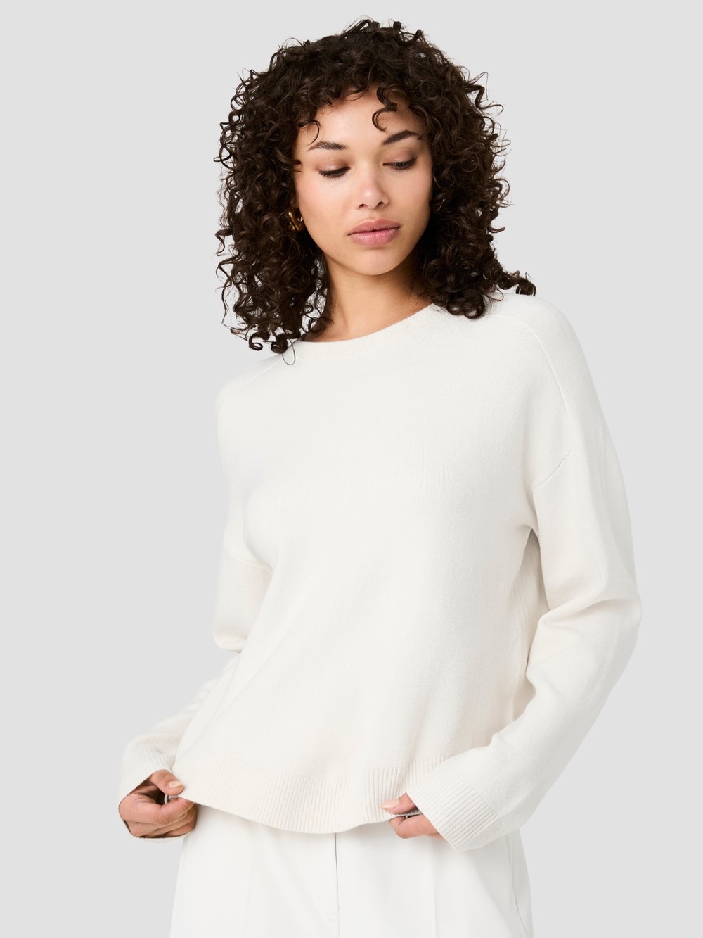 French Connection Babysoft Oversized Cream Crewneck Sweater